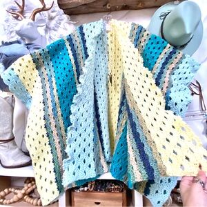 Handmade boho slouchy/oversized granny cardi cover up w cabin cottage vibe
